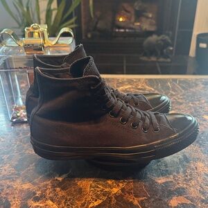 Converse All Stars Black on Black  High-Top Unisex Sneakers - Size M7/W9